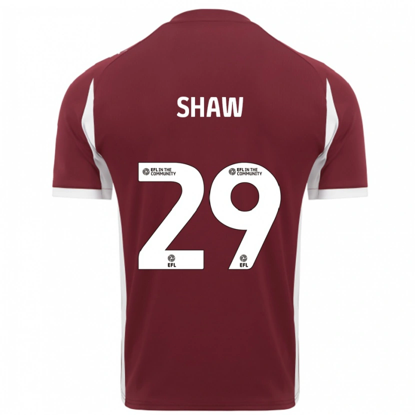 Danxen Uomo Maglia Liam Shaw #29 Bordeaux Bianco Kit Gara Home 2025/26 Maglietta