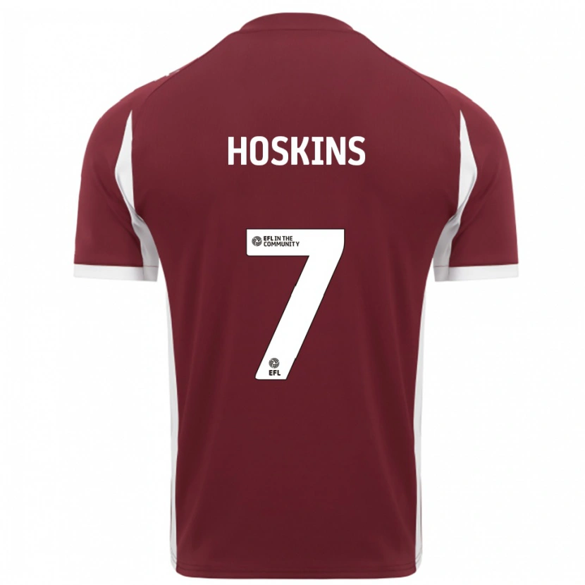 Danxen Uomo Maglia Sam Hoskins #7 Bordeaux Bianco Kit Gara Home 2025/26 Maglietta