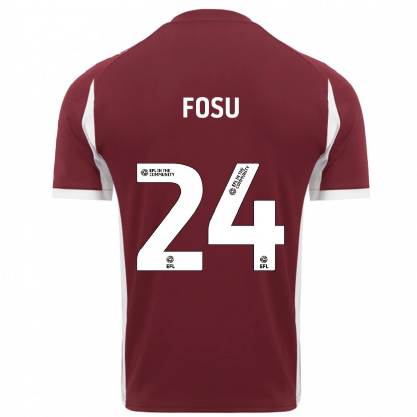 Danxen Uomo Maglia Tariqe Fosu #24 Bordeaux Bianco Kit Gara Home 2025/26 Maglietta