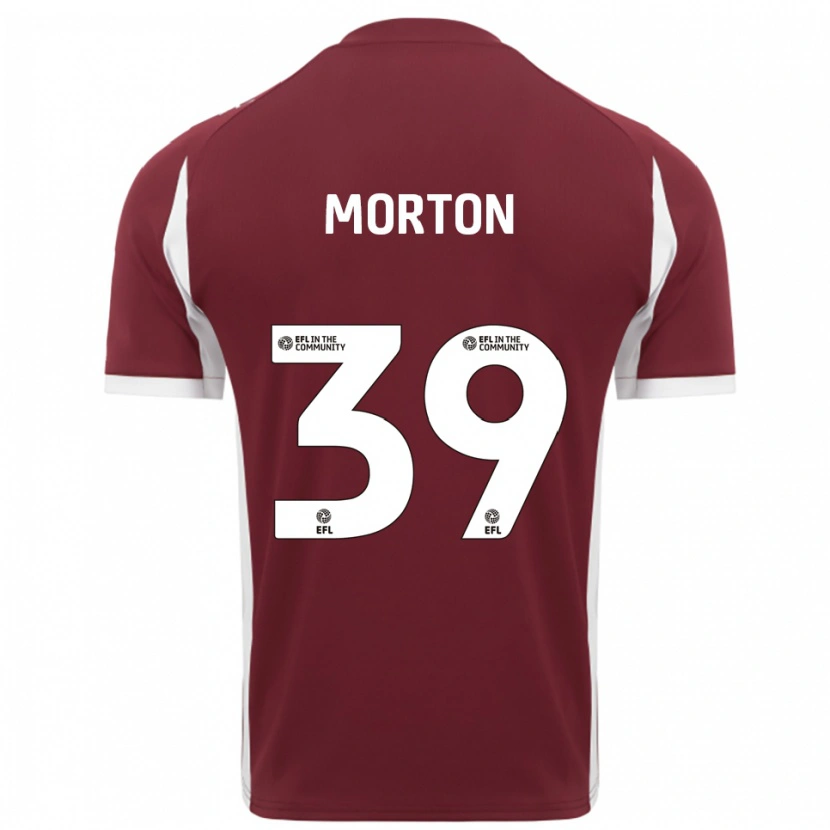 Danxen Uomo Maglia Callum Morton #39 Bordeaux Bianco Kit Gara Home 2025/26 Maglietta