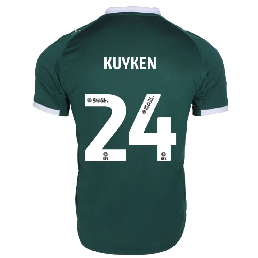 Danxen Uomo Maglia Ava Kuyken #24 Verde Bianco Kit Gara Home 2025/26 Maglietta