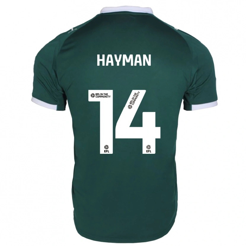 Danxen Uomo Maglia Sam Hayman #14 Verde Bianco Kit Gara Home 2025/26 Maglietta