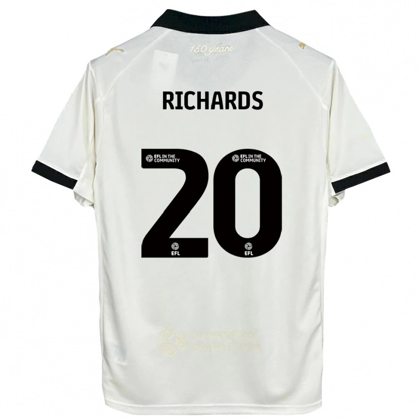 Danxen Uomo Maglia Rico Richards #20 Bianco Sporco Nero Kit Gara Home 2025/26 Maglietta