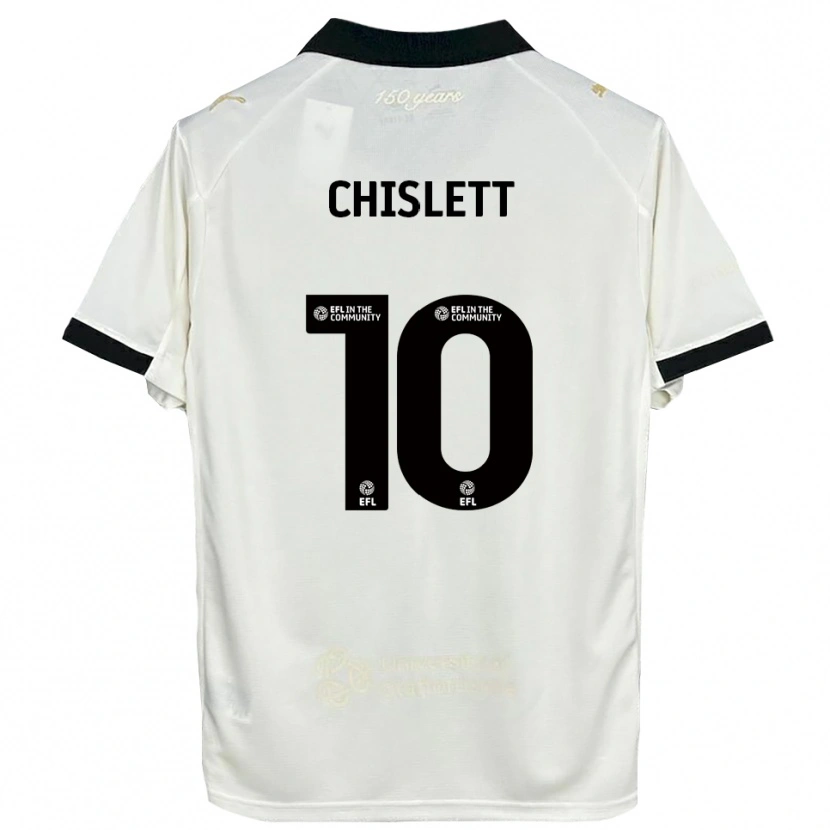 Danxen Uomo Maglia Ethan Chislett #10 Bianco Sporco Nero Kit Gara Home 2025/26 Maglietta