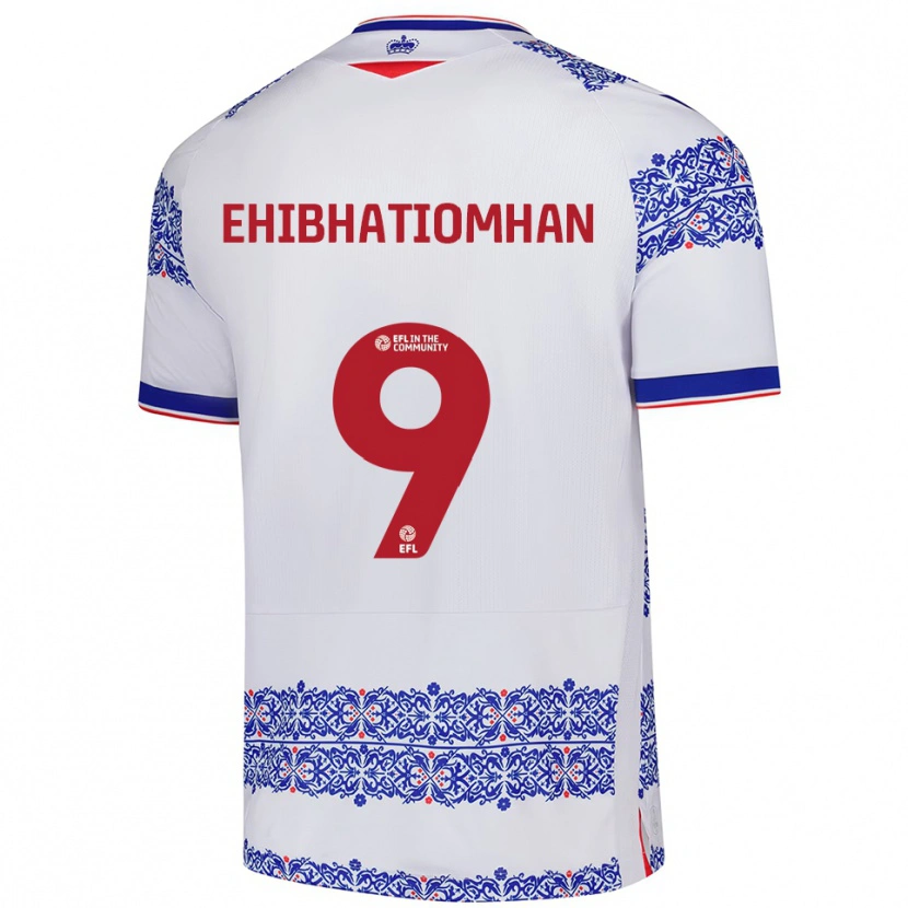 Danxen Uomo Maglia Kelvin Ehibhatiomhan #9 Bianco Blu Kit Gara Home 2025/26 Maglietta