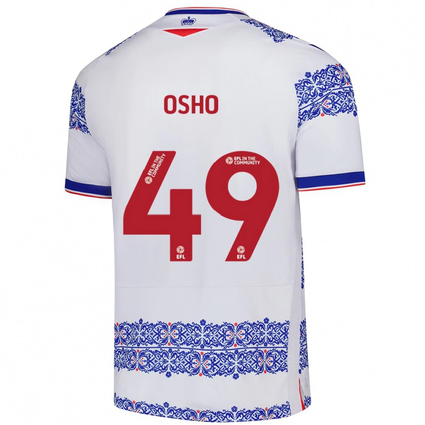 Danxen Uomo Maglia Emmanuel Osho #49 Bianco Blu Kit Gara Home 2025/26 Maglietta