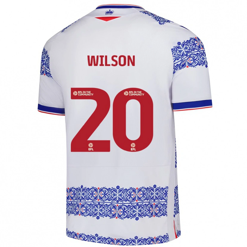 Danxen Uomo Maglia Georgia Wilson #20 Bianco Blu Kit Gara Home 2025/26 Maglietta