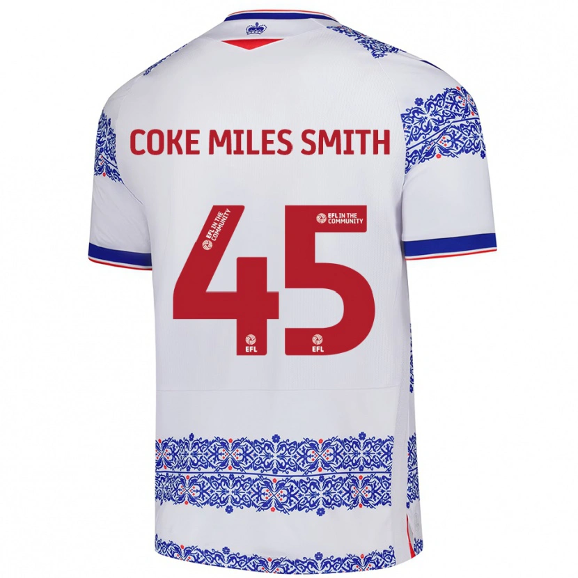 Danxen Uomo Maglia Kiyan Coke Miles Smith #45 Bianco Blu Kit Gara Home 2025/26 Maglietta