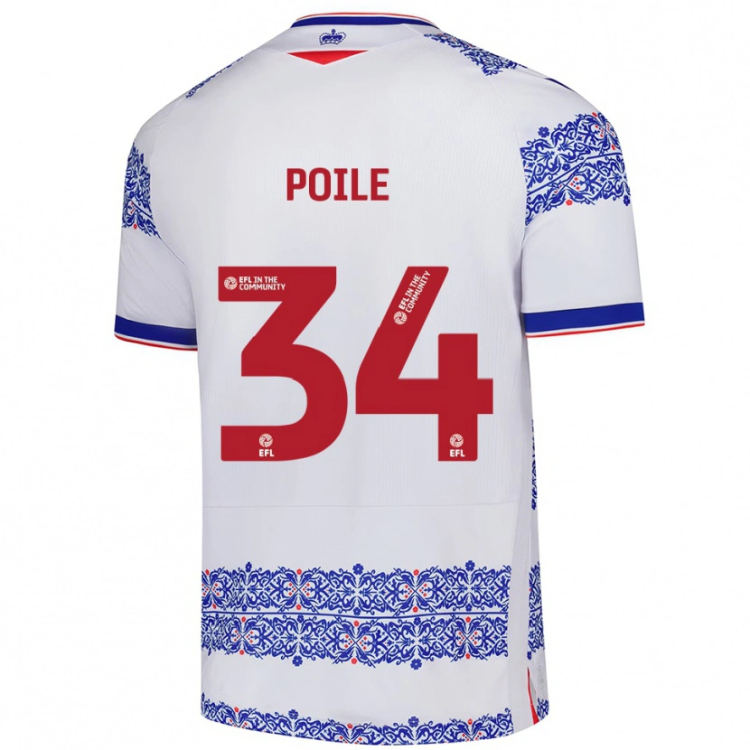 Danxen Uomo Maglia Imogen Poile #34 Bianco Blu Kit Gara Home 2025/26 Maglietta