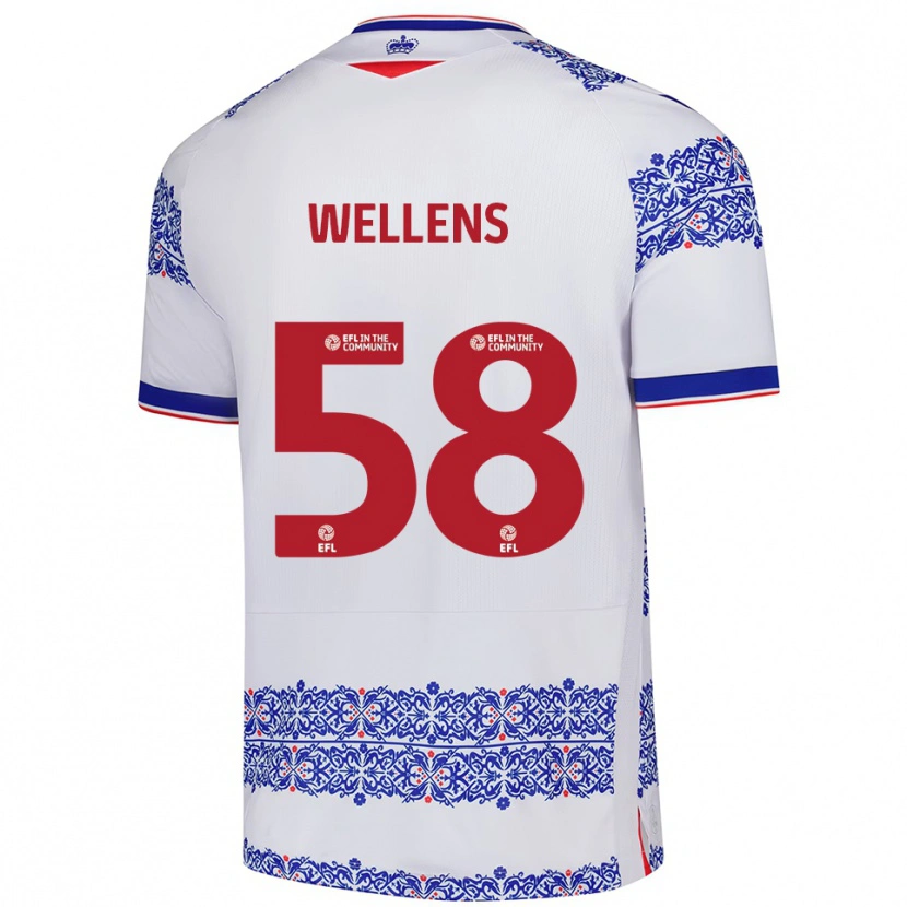Danxen Uomo Maglia Charlie Wellens #58 Bianco Blu Kit Gara Home 2025/26 Maglietta