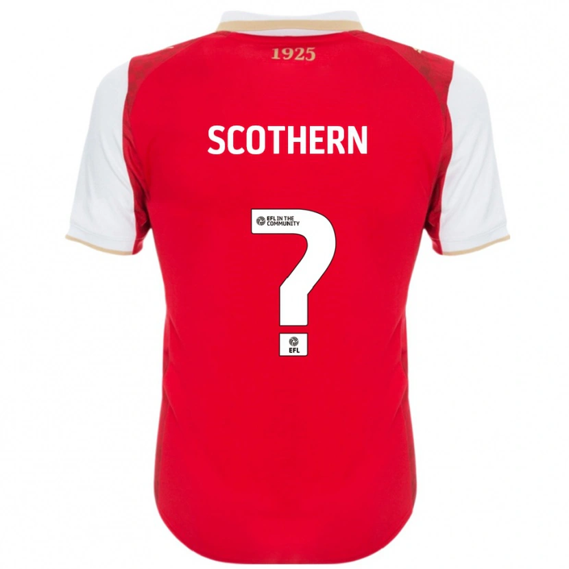 Danxen Uomo Maglia Ben Scothern #0 Rosso Bianco Kit Gara Home 2025/26 Maglietta