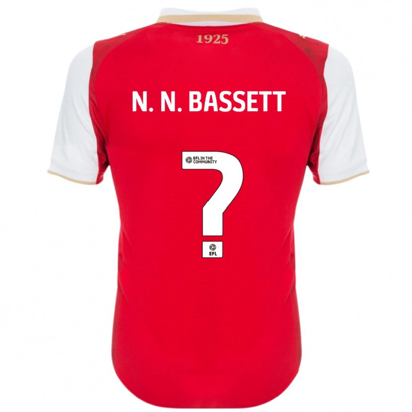 Danxen Uomo Maglia N. N. Bassett #0 Rosso Bianco Kit Gara Home 2025/26 Maglietta