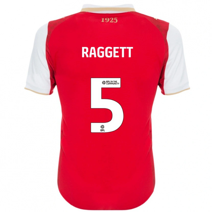 Danxen Uomo Maglia Sean Raggett #5 Rosso Bianco Kit Gara Home 2025/26 Maglietta