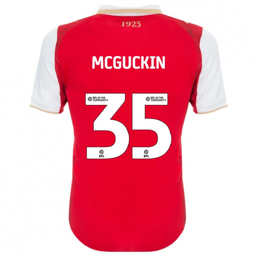 Danxen Uomo Maglia Ciaran Mcguckin #35 Rosso Bianco Kit Gara Home 2025/26 Maglietta