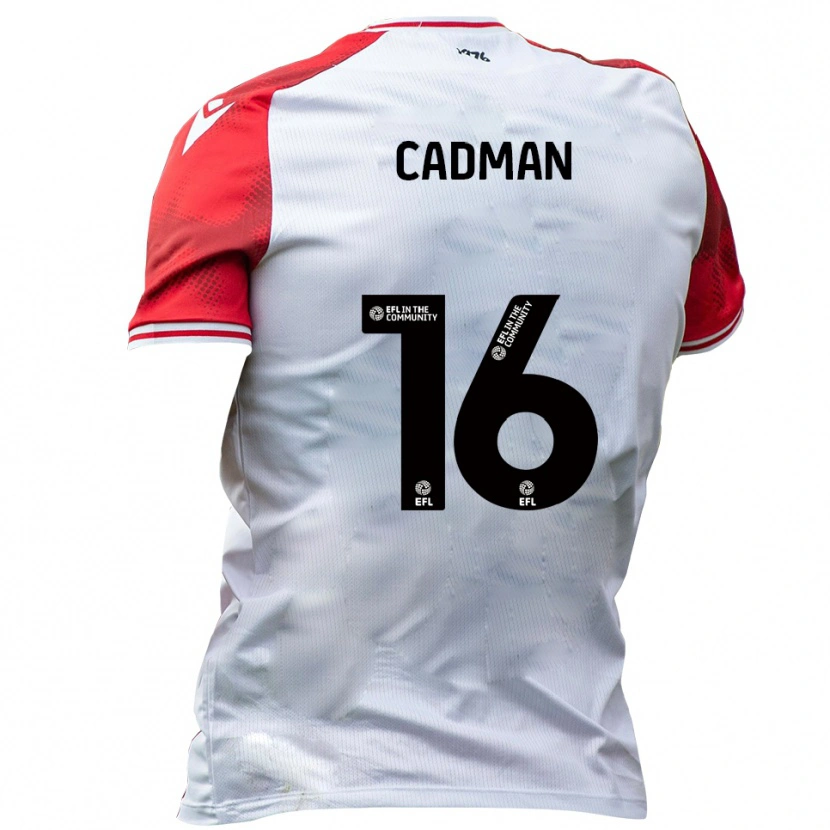 Danxen Uomo Maglia Taye Cadman #16 Bianco Rosso Kit Gara Home 2025/26 Maglietta