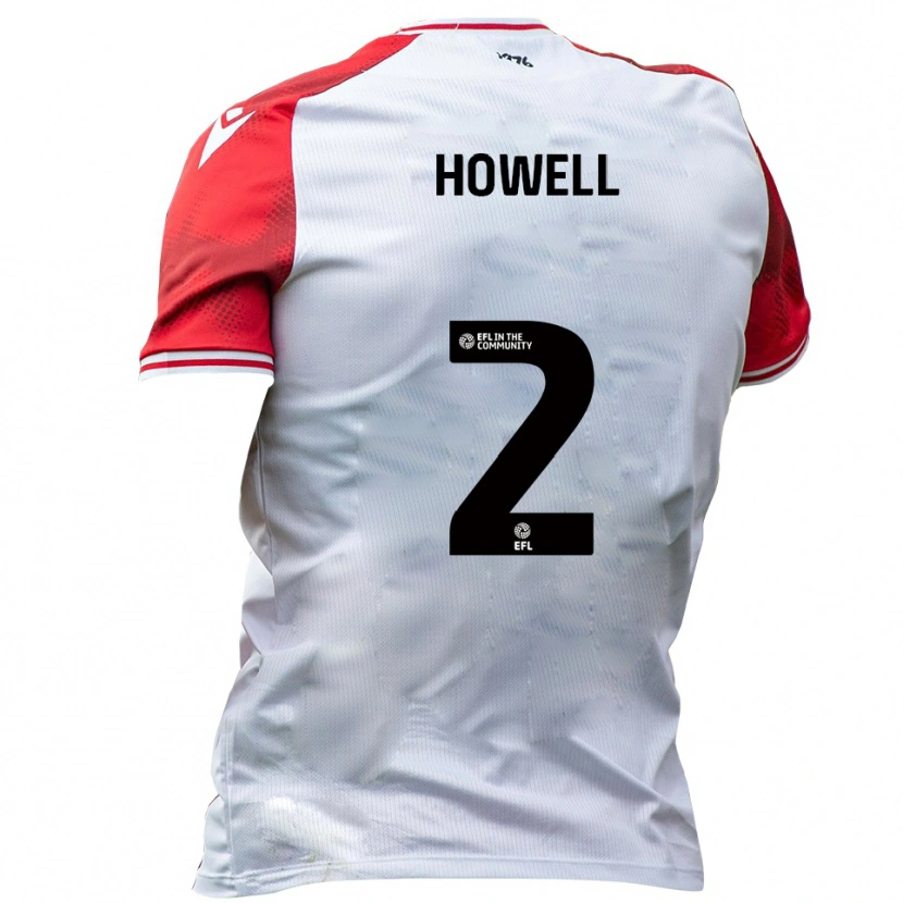 Danxen Uomo Maglia Zack Howell #2 Bianco Rosso Kit Gara Home 2025/26 Maglietta