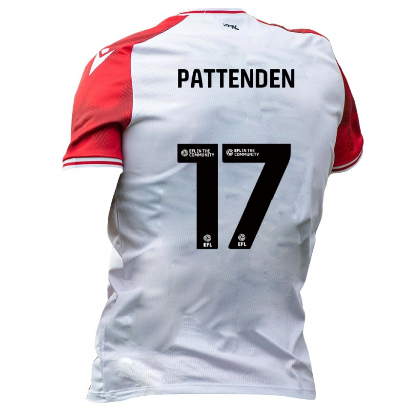 Danxen Uomo Maglia Jasper Pattenden #17 Bianco Rosso Kit Gara Home 2025/26 Maglietta