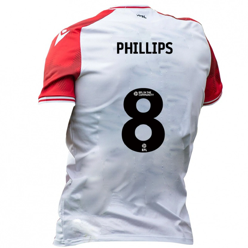Danxen Uomo Maglia Daniel Phillips #8 Bianco Rosso Kit Gara Home 2025/26 Maglietta