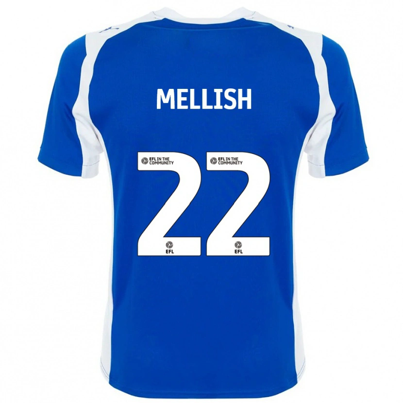 Danxen Uomo Maglia Jon Mellish #22 Blu Bianco Kit Gara Home 2025/26 Maglietta