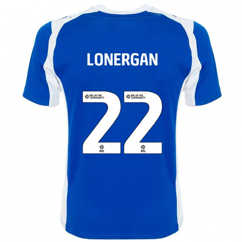 Danxen Uomo Maglia Andy Lonergan #22 Blu Bianco Kit Gara Home 2025/26 Maglietta