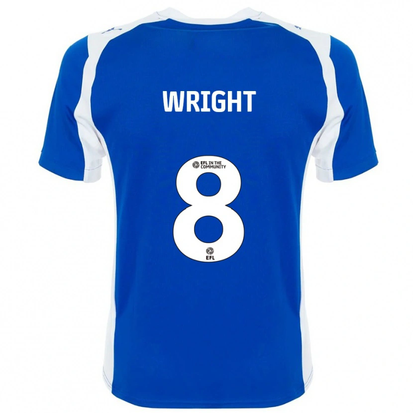 Danxen Uomo Maglia Callum Wright #8 Blu Bianco Kit Gara Home 2025/26 Maglietta