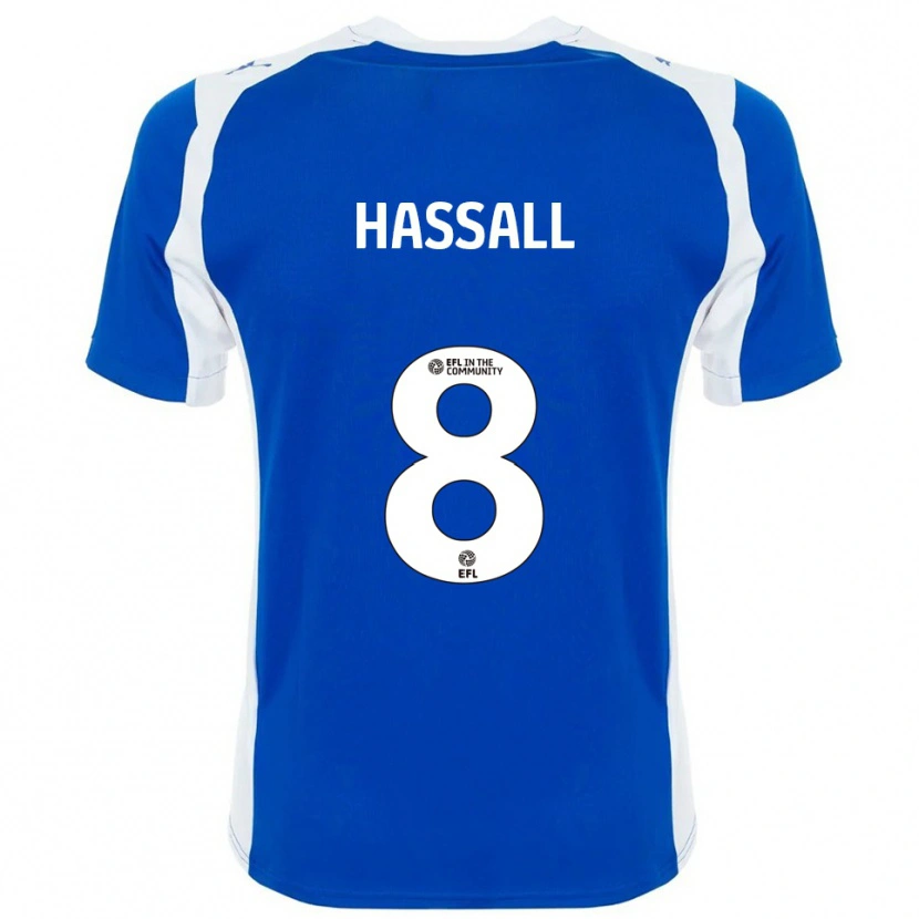 Danxen Uomo Maglia Molly Hassall #8 Blu Bianco Kit Gara Home 2025/26 Maglietta