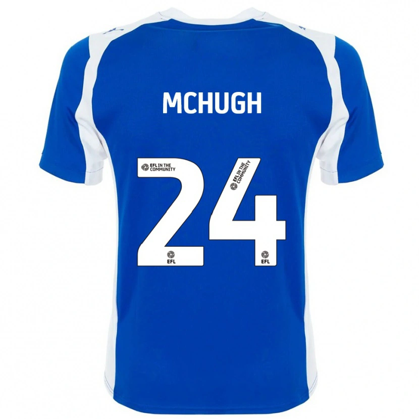 Danxen Uomo Maglia Harry Mchugh #24 Blu Bianco Kit Gara Home 2025/26 Maglietta