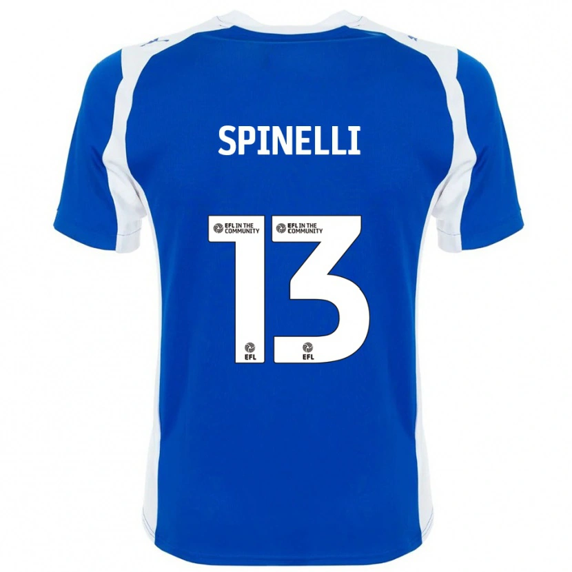 Danxen Uomo Maglia Matteo Spinelli #13 Blu Bianco Kit Gara Home 2025/26 Maglietta