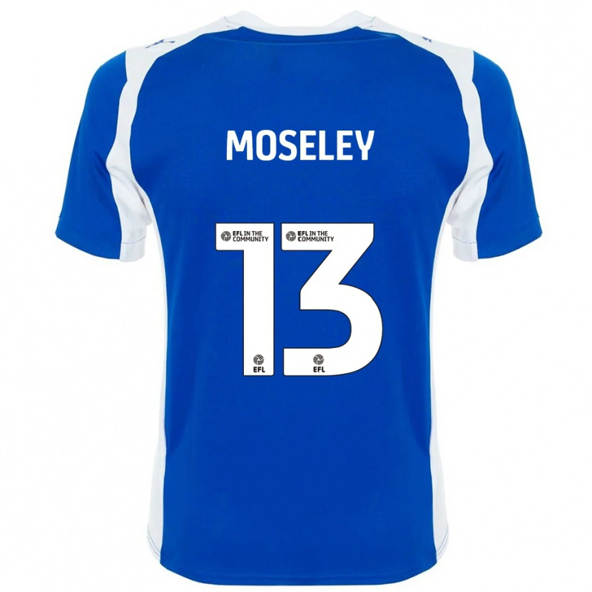Danxen Uomo Maglia Faye Moseley #13 Blu Bianco Kit Gara Home 2025/26 Maglietta