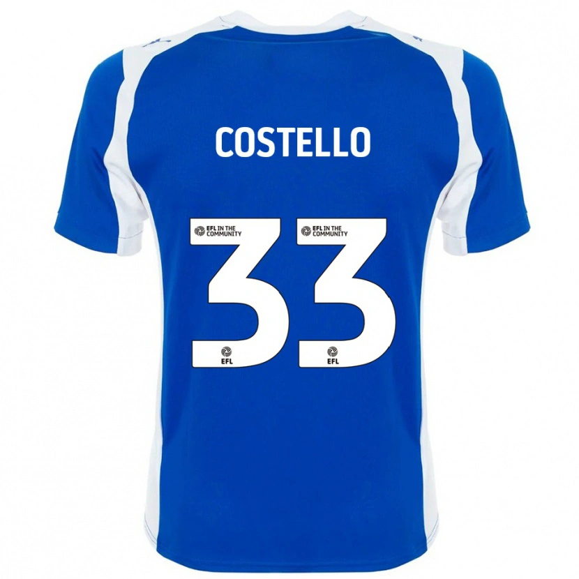 Danxen Uomo Maglia Tom Costello #33 Blu Bianco Kit Gara Home 2025/26 Maglietta