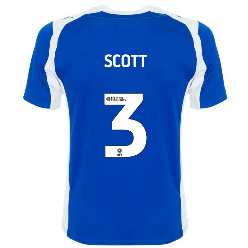 Danxen Uomo Maglia Holly Scott #3 Blu Bianco Kit Gara Home 2025/26 Maglietta