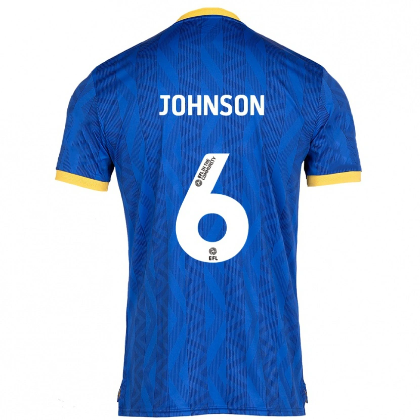 Danxen Uomo Maglia Ryan Johnson #6 Blu Navy Giallo Kit Gara Home 2025/26 Maglietta