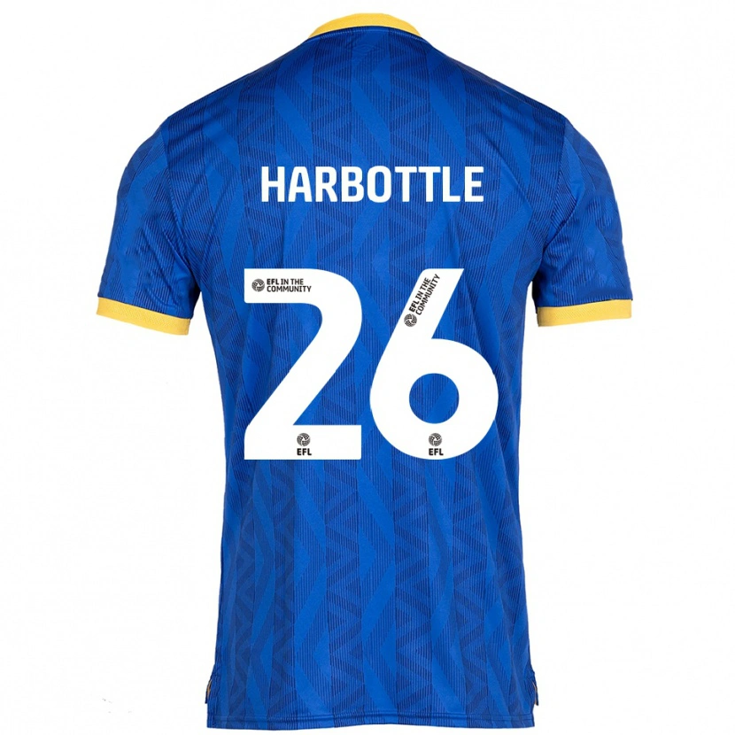 Danxen Uomo Maglia Riley Harbottle #26 Blu Navy Giallo Kit Gara Home 2025/26 Maglietta