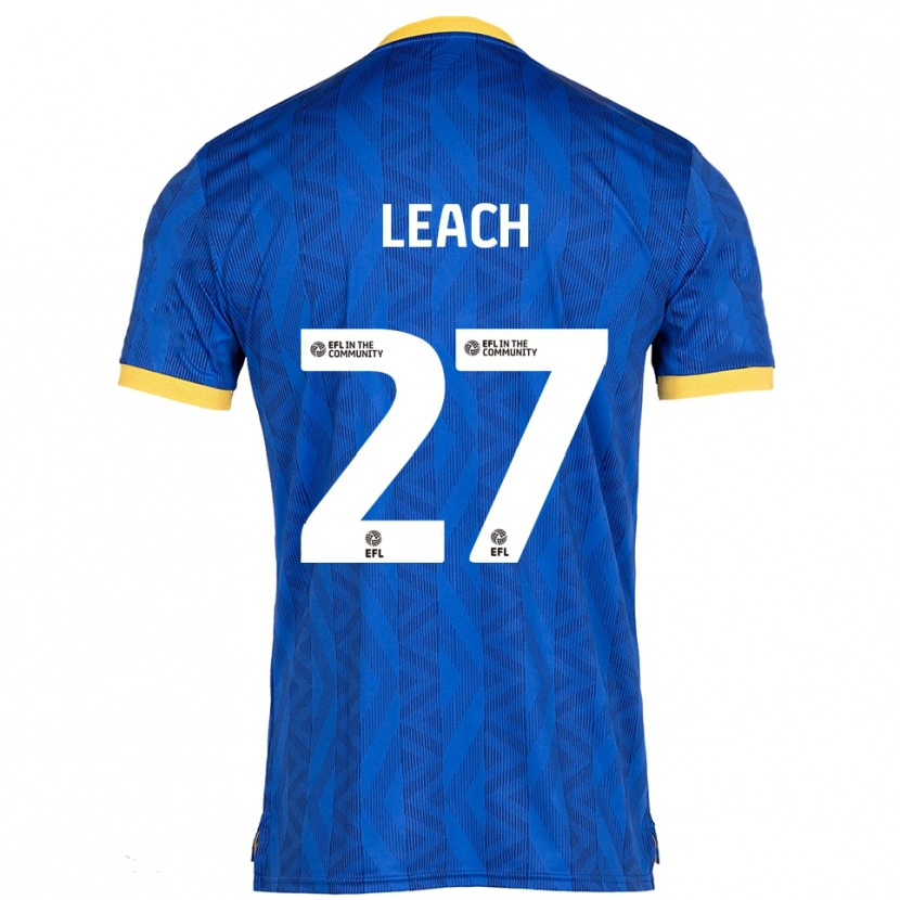 Danxen Uomo Maglia Ed Leach #27 Blu Navy Giallo Kit Gara Home 2025/26 Maglietta