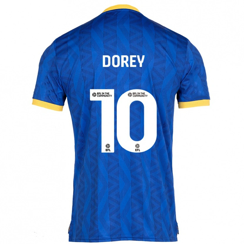 Danxen Uomo Maglia Ellie Dorey #10 Blu Navy Giallo Kit Gara Home 2025/26 Maglietta