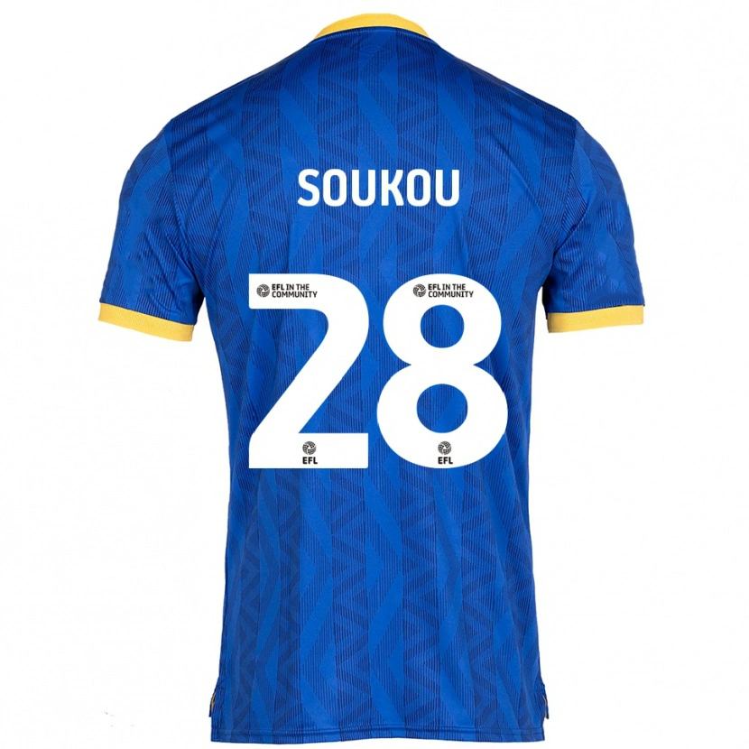Danxen Uomo Maglia Shaun Soukou #28 Blu Navy Giallo Kit Gara Home 2025/26 Maglietta