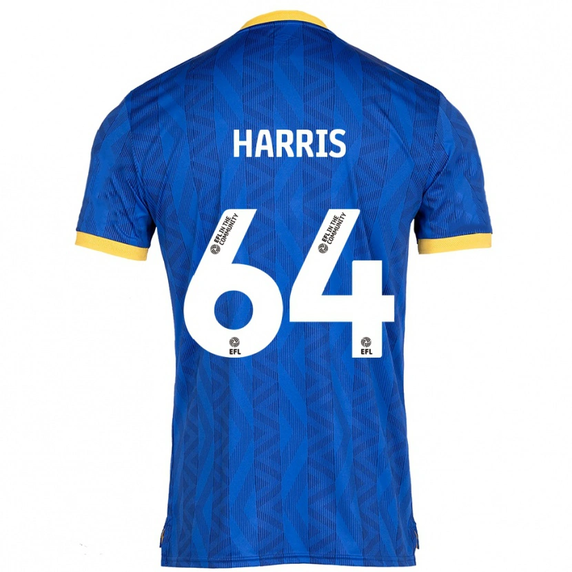 Danxen Uomo Maglia Conor Harris #64 Blu Navy Giallo Kit Gara Home 2025/26 Maglietta