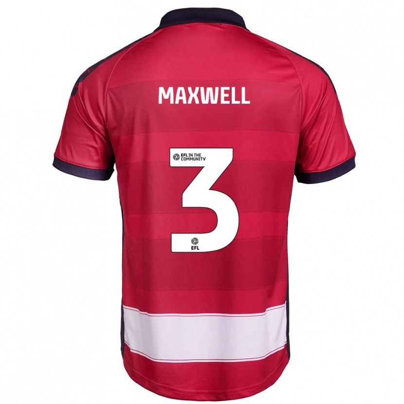 Danxen Uomo Maglia James Maxwell #3 Rosso Bianco Kit Gara Home 2025/26 Maglietta