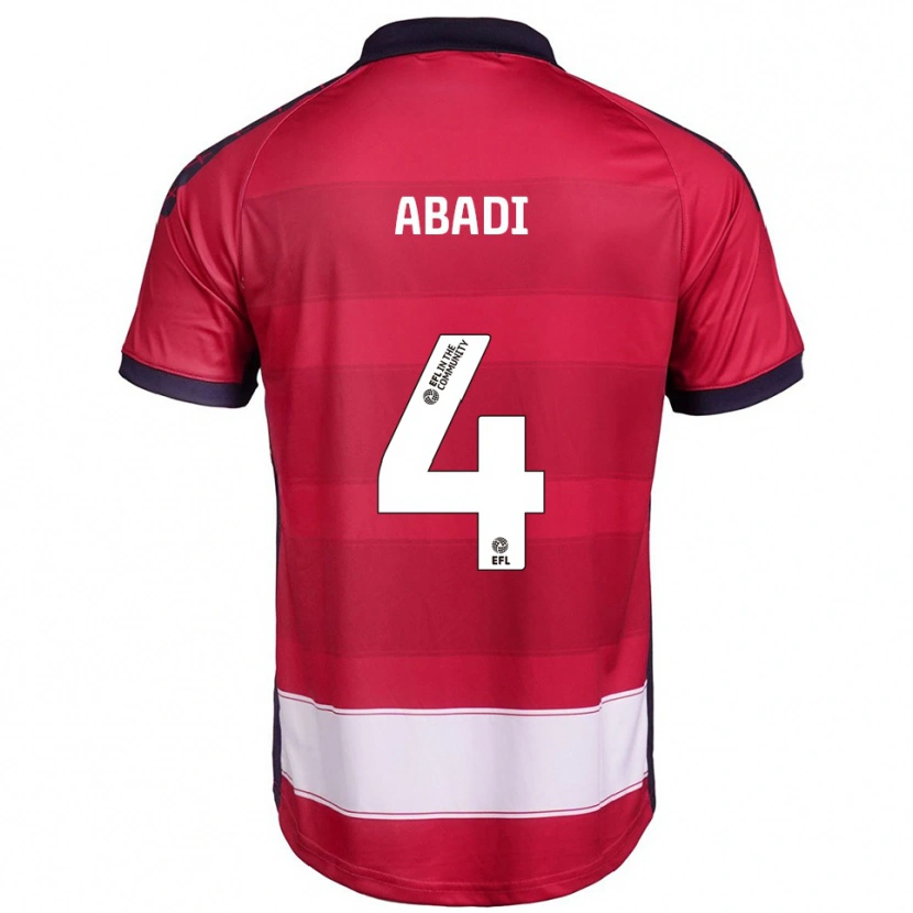 Danxen Uomo Maglia Laila Abadi #4 Rosso Bianco Kit Gara Home 2025/26 Maglietta