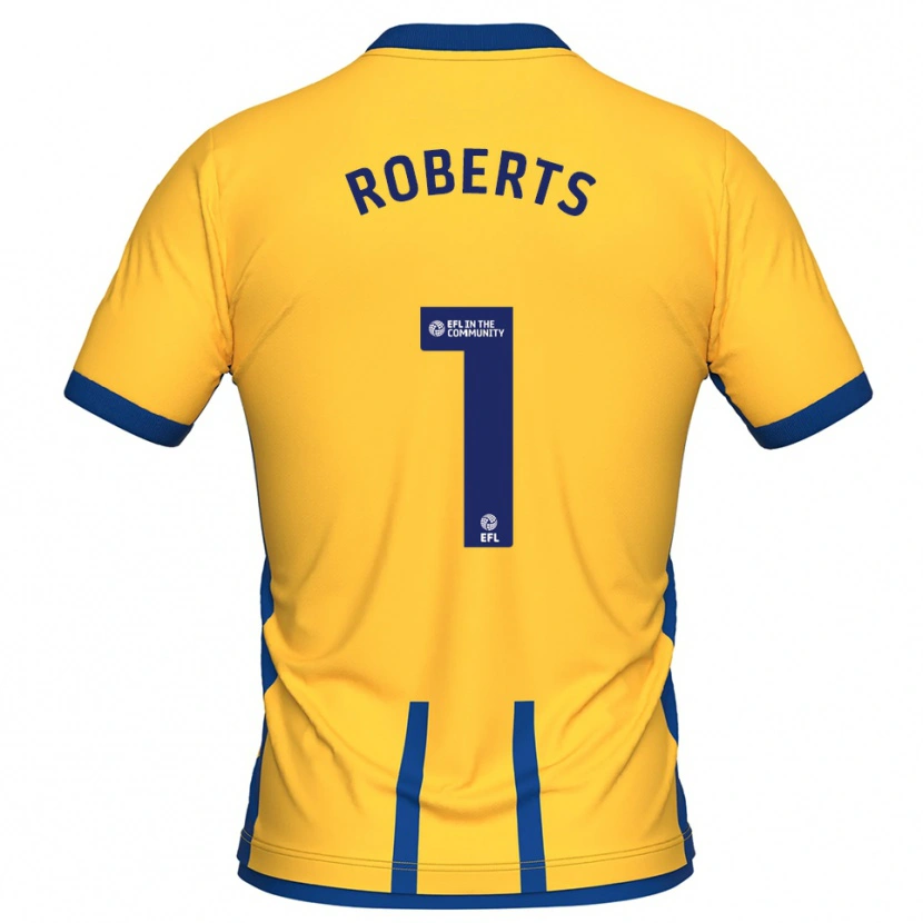 Danxen Uomo Maglia Liam Roberts #1 Giallo Blu Kit Gara Home 2025/26 Maglietta