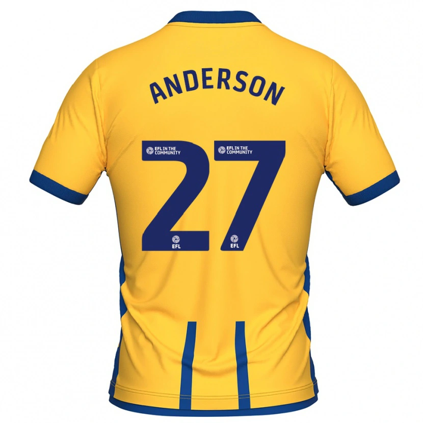 Danxen Uomo Maglia Taylor Anderson #27 Giallo Blu Kit Gara Home 2025/26 Maglietta