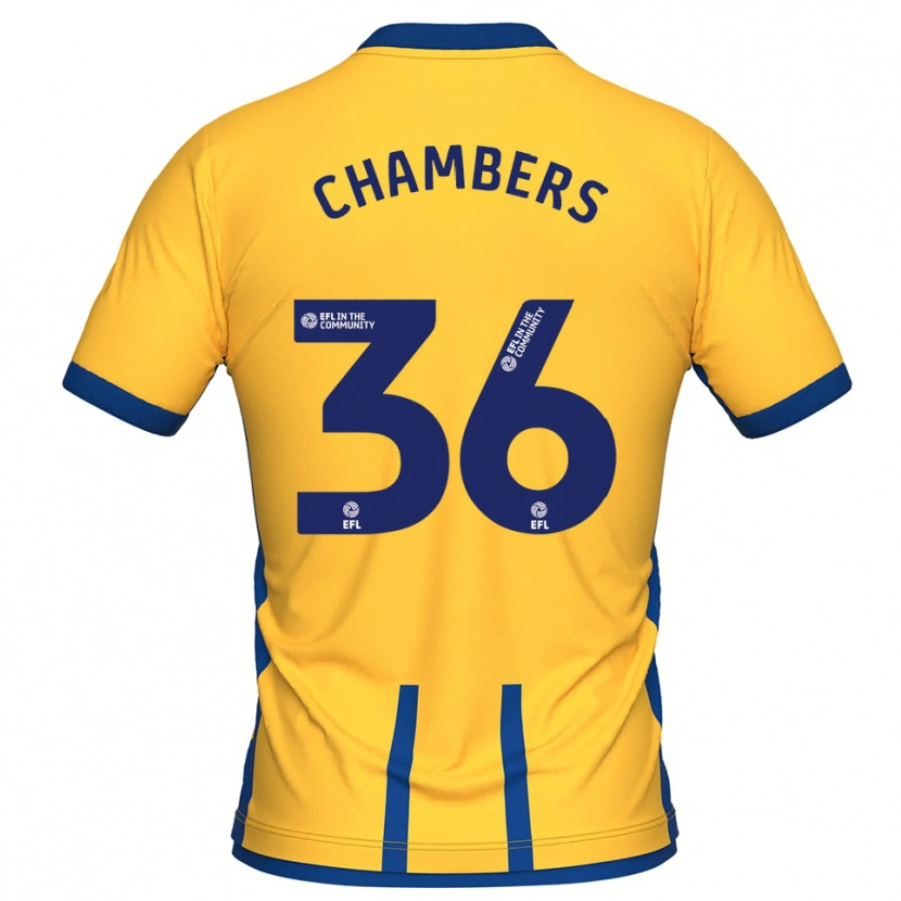 Danxen Uomo Maglia Jayden Chambers #36 Giallo Blu Kit Gara Home 2025/26 Maglietta