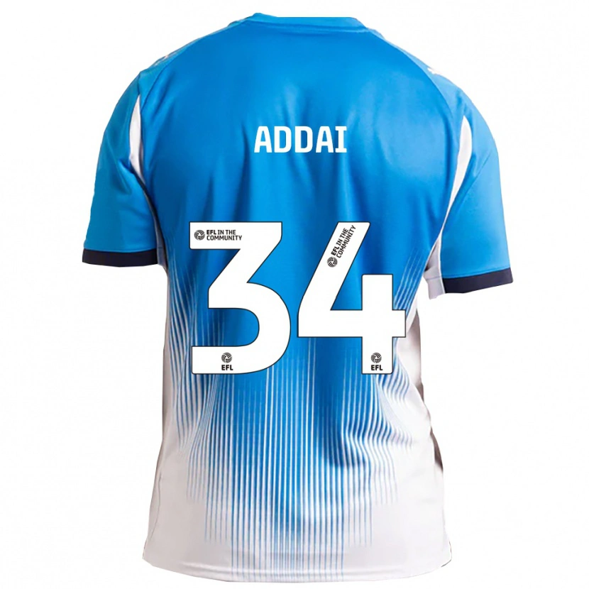 Danxen Uomo Maglia Corey Addai #34 Blu Bianco Kit Gara Home 2025/26 Maglietta