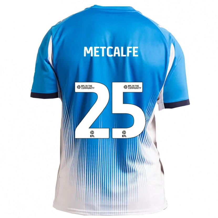 Danxen Uomo Maglia Max Metcalfe #25 Blu Bianco Kit Gara Home 2025/26 Maglietta