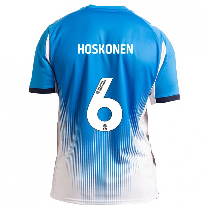 Danxen Uomo Maglia Arttu Hoskonen #6 Blu Bianco Kit Gara Home 2025/26 Maglietta