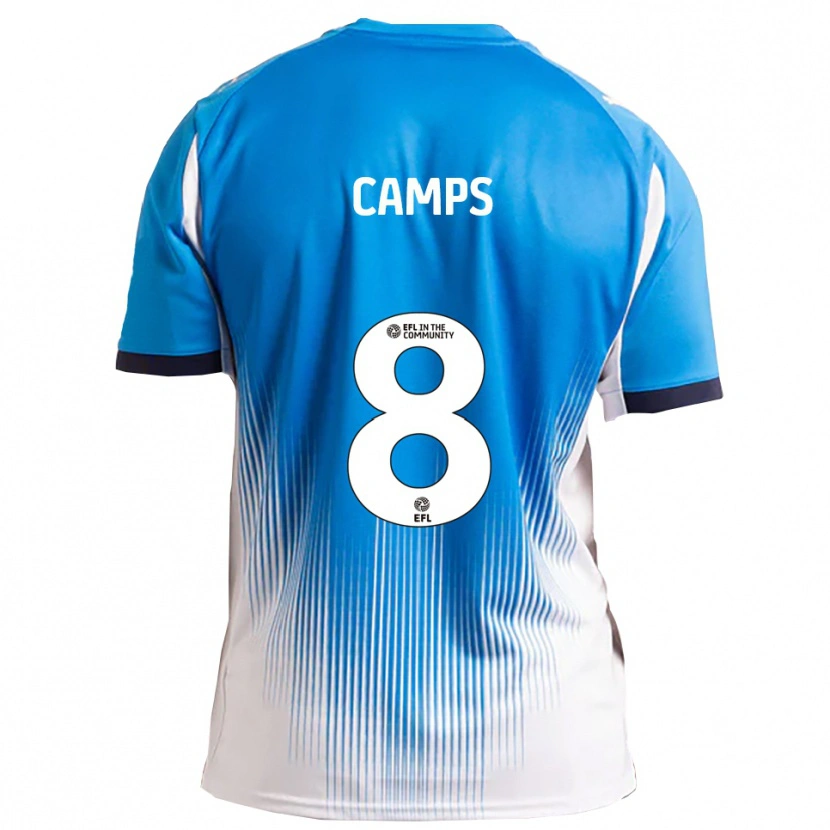 Danxen Uomo Maglia Callum Camps #8 Blu Bianco Kit Gara Home 2025/26 Maglietta