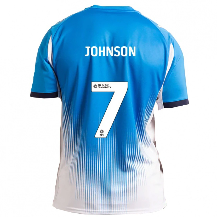 Danxen Uomo Maglia Harry Johnson #7 Blu Bianco Kit Gara Home 2025/26 Maglietta