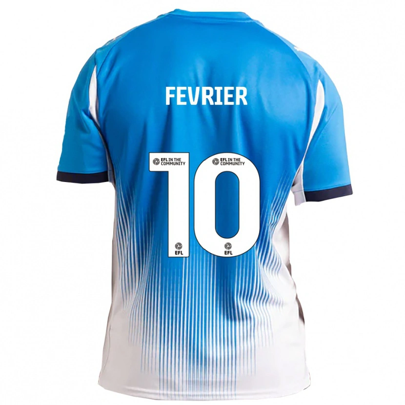 Danxen Uomo Maglia Jayden Fevrier #10 Blu Bianco Kit Gara Home 2025/26 Maglietta