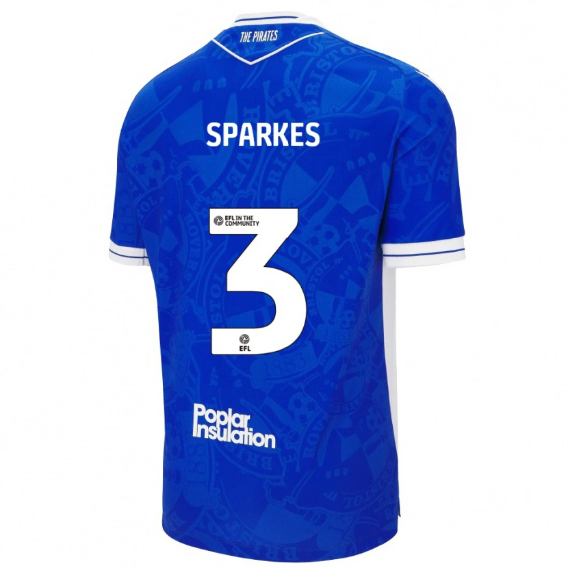 Danxen Uomo Maglia Jack Sparkes #3 Blu Bianco Kit Gara Home 2025/26 Maglietta