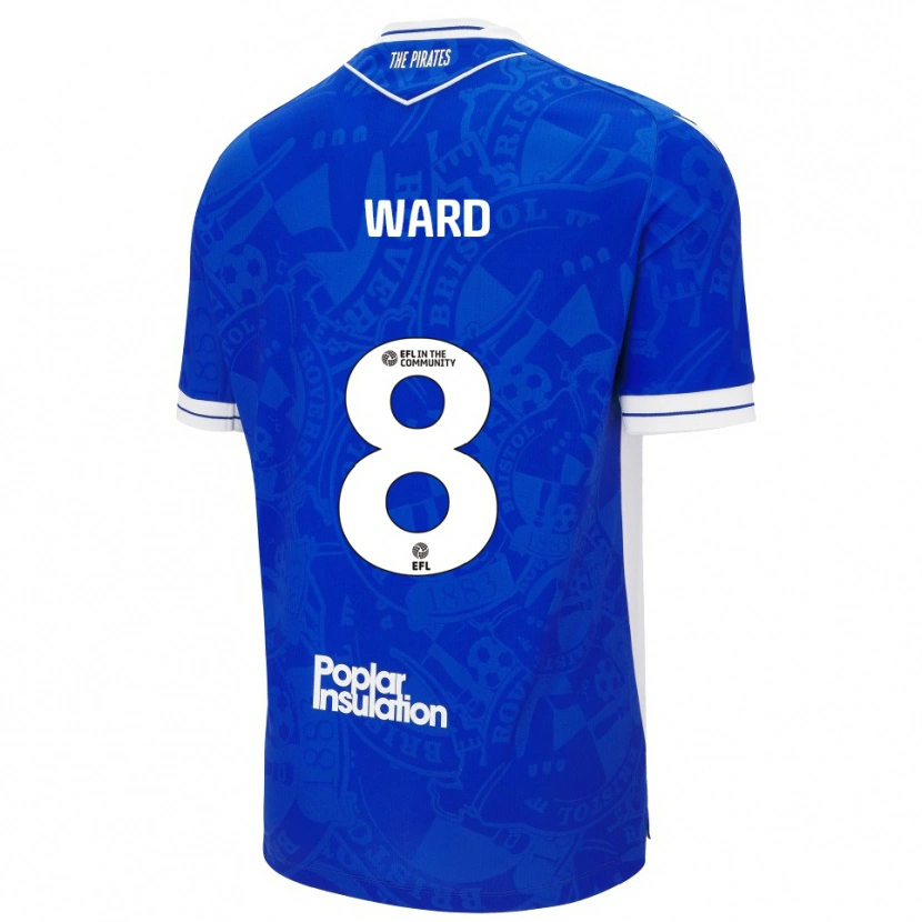 Danxen Uomo Maglia Grant Ward #8 Blu Bianco Kit Gara Home 2025/26 Maglietta